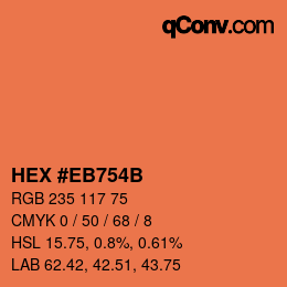 Color code: HEX #EB754B | qconv.com