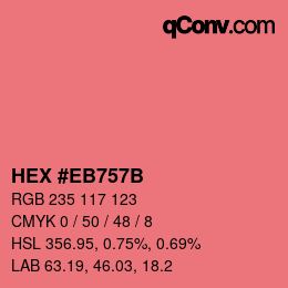 Color code: HEX #EB757B | qconv.com