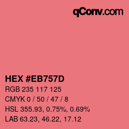 Color code: HEX #EB757D | qconv.com