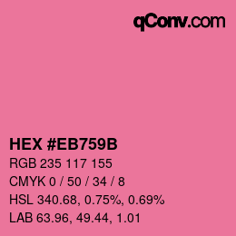 Color code: HEX #EB759B | qconv.com