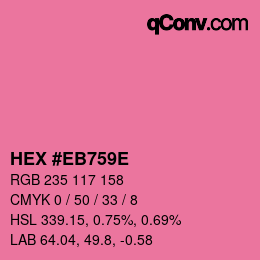 Color code: HEX #EB759E | qconv.com