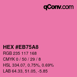颜色代码: HEX #EB75A8 | qconv.com