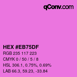 Color code: HEX #EB75DF | qconv.com