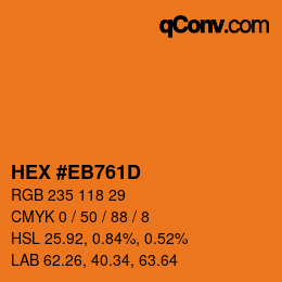Color code: HEX #EB761D | qconv.com