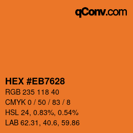 Farbcode: HEX #EB7628 | qconv.com