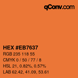 Color code: HEX #EB7637 | qconv.com