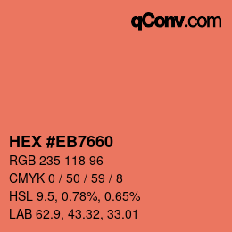 Color code: HEX #EB7660 | qconv.com