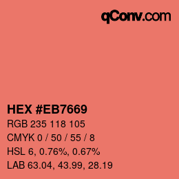 Color code: HEX #EB7669 | qconv.com