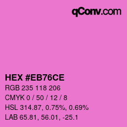 Color code: HEX #EB76CE | qconv.com