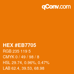 Color code: HEX #EB7705 | qconv.com