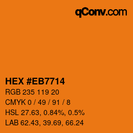 Color code: HEX #EB7714 | qconv.com