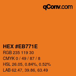 Color code: HEX #EB771E | qconv.com