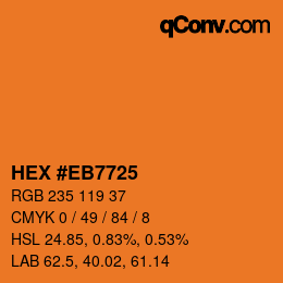 Color code: HEX #EB7725 | qconv.com