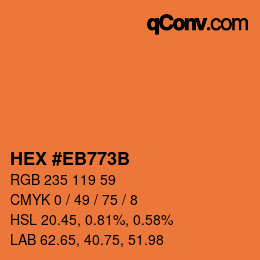 Color code: HEX #EB773B | qconv.com
