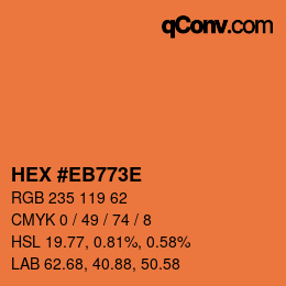 Color code: HEX #EB773E | qconv.com