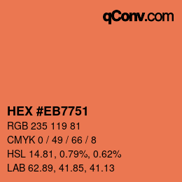 Color code: HEX #EB7751 | qconv.com