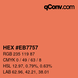 Color code: HEX #EB7757 | qconv.com