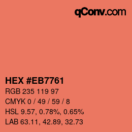 Color code: HEX #EB7761 | qconv.com
