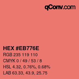 Color code: HEX #EB776E | qconv.com
