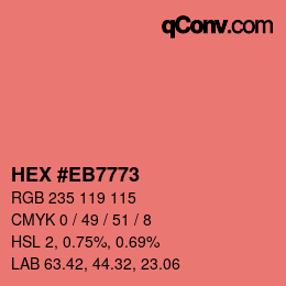 Color code: HEX #EB7773 | qconv.com