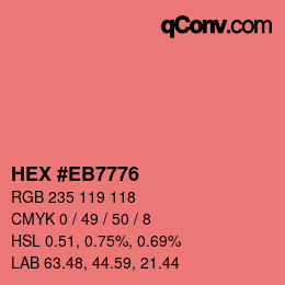 Color code: HEX #EB7776 | qconv.com