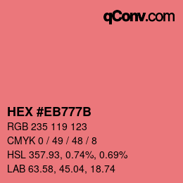 Color code: HEX #EB777B | qconv.com