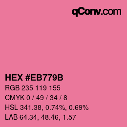 Color code: HEX #EB779B | qconv.com