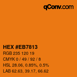 Color code: HEX #EB7813 | qconv.com