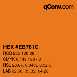 Color code: HEX #EB781C | qconv.com