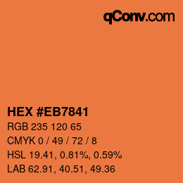 Color code: HEX #EB7841 | qconv.com