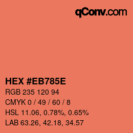 Color code: HEX #EB785E | qconv.com