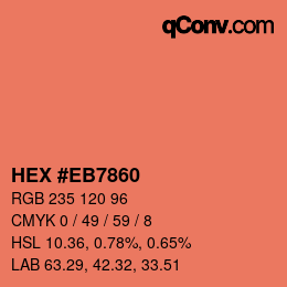 Color code: HEX #EB7860 | qconv.com