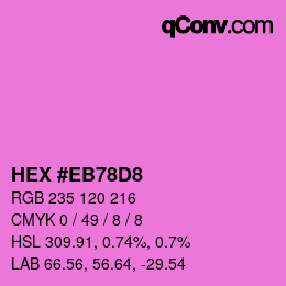 Color code: HEX #EB78D8 | qconv.com