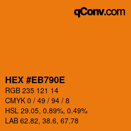 Color code: HEX #EB790E | qconv.com