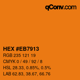 Color code: HEX #EB7913 | qconv.com