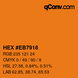 Color code: HEX #EB7918 | qconv.com