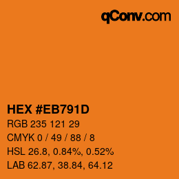 Color code: HEX #EB791D | qconv.com