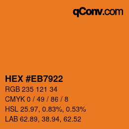 Color code: HEX #EB7922 | qconv.com