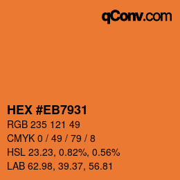 Color code: HEX #EB7931 | qconv.com