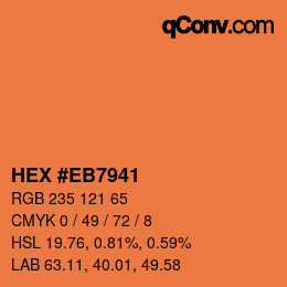 Color code: HEX #EB7941 | qconv.com