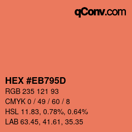 Color code: HEX #EB795D | qconv.com