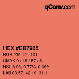 Color code: HEX #EB7965 | qconv.com