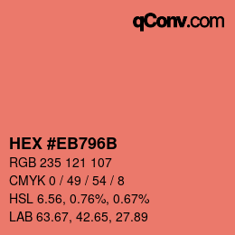 Color code: HEX #EB796B | qconv.com