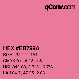 Color code: HEX #EB799A | qconv.com