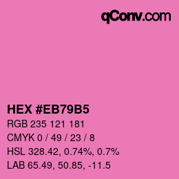 カラーコード: HEX #EB79B5 | qconv.com