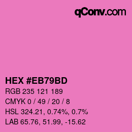 Color code: HEX #EB79BD | qconv.com