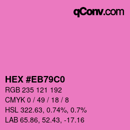 カラーコード: HEX #EB79C0 | qconv.com