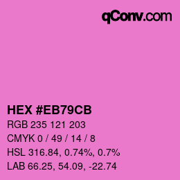 Color code: HEX #EB79CB | qconv.com
