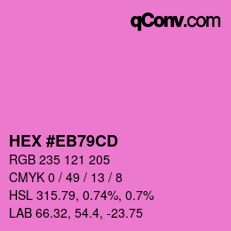Color code: HEX #EB79CD | qconv.com