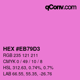 カラーコード: HEX #EB79D3 | qconv.com